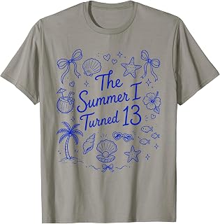 The Summer I Turned 13 Tropical Beach Birthday T-Shirt