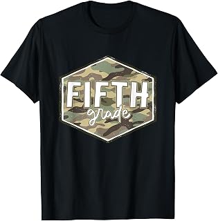 First Day of Fifth Grade Camo Back to School 5th Grade Boys T-Shirt