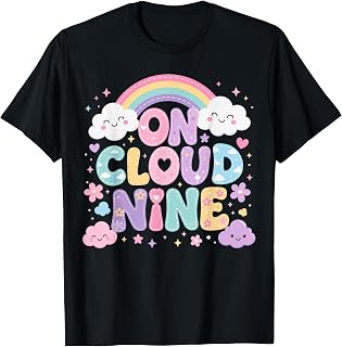 9th Birthday Girl 9 Year Old On Cloud Nine Bday T-Shirt
