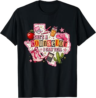 Shes A Counselor I Can Tell Retro Western Design T-Shirt