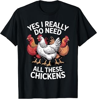 Funny Chicken Art for Men Women Kids Farm Farmer Chicken T-Shirt