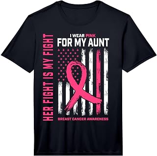 Her Fight is My Fight I Wear Pink Aunt Breast Cancer Flag Performance T-Shirt