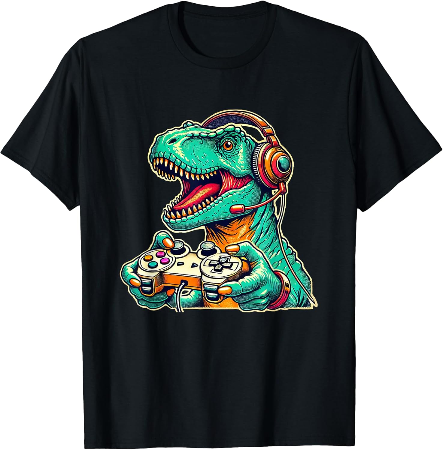 Cool Gamer Dino T-Rex Gamer Dinosaur Gaming T-Shirt