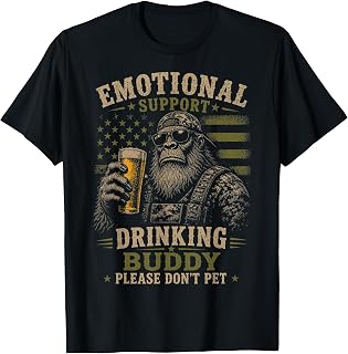 Emotional Support Drinking Buddy USA Beer Drinking Funny T-Shirt