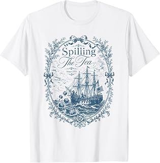 Blue Toile Spilling The Tea Since 1773 Party History T-Shirt