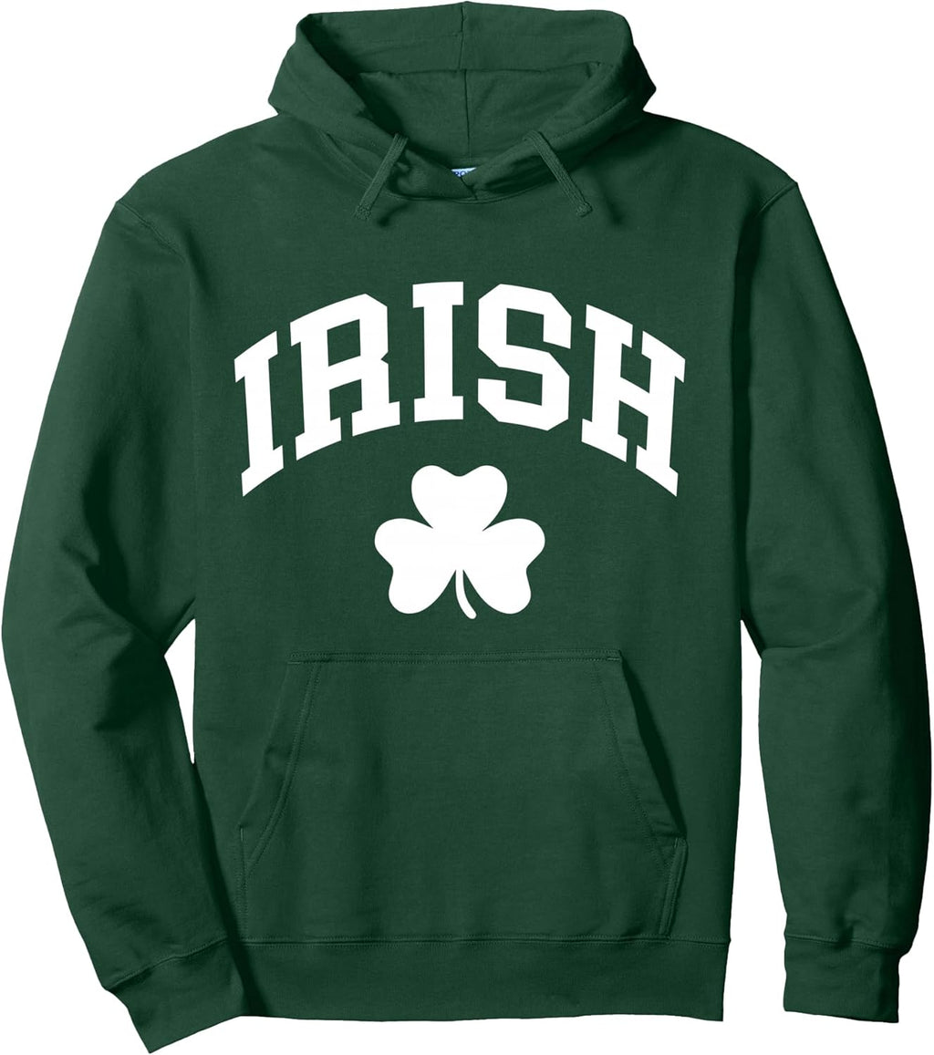 Irish Shamrock St Patricks Day Ireland Pride Graphic Green Pullover Hoodie