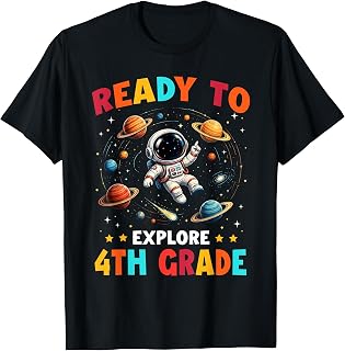 Ready to Explore 4th Grade Astronaut Back to School Boy Kids T-Shirt