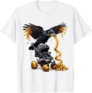 Sneaky Crow Stealing Fries From a Stroller T-Shirt