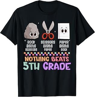 Back to School Nothing Beats Fifth 5th Grade School Game Kid T-Shirt