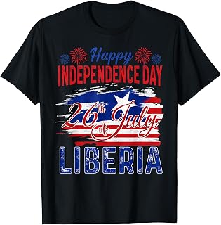 Happy Independence Day Liberia 26th of July Patriotic T-Shirt