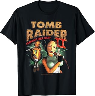 Tomb Raider II Staring Lara Croft Vintage Collage Video Game T-Shirt