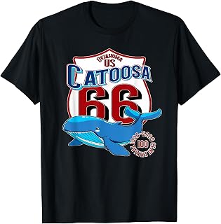 US HWY 66 Catoosa Oklahoma Centennial Blue Whale Souvenir T-Shirt