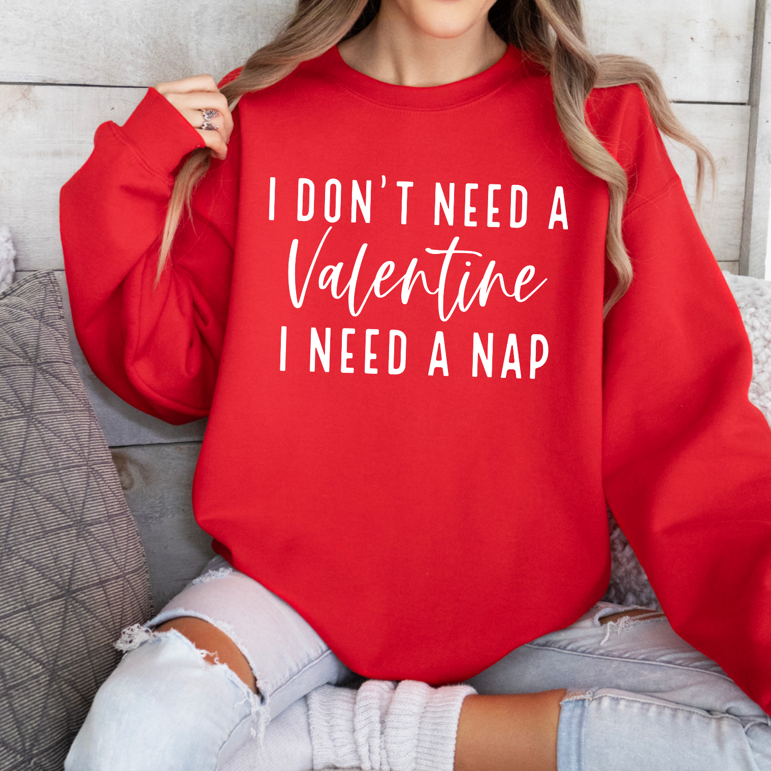 I Don’T Need A Valentine I Need A Nap Graphic Tee Crewneck Hoodie, Sweatshirt | PodTeesHub.com