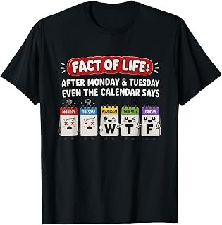 Fact of Life Calendar Says WTF Humor Funny T-Shirt