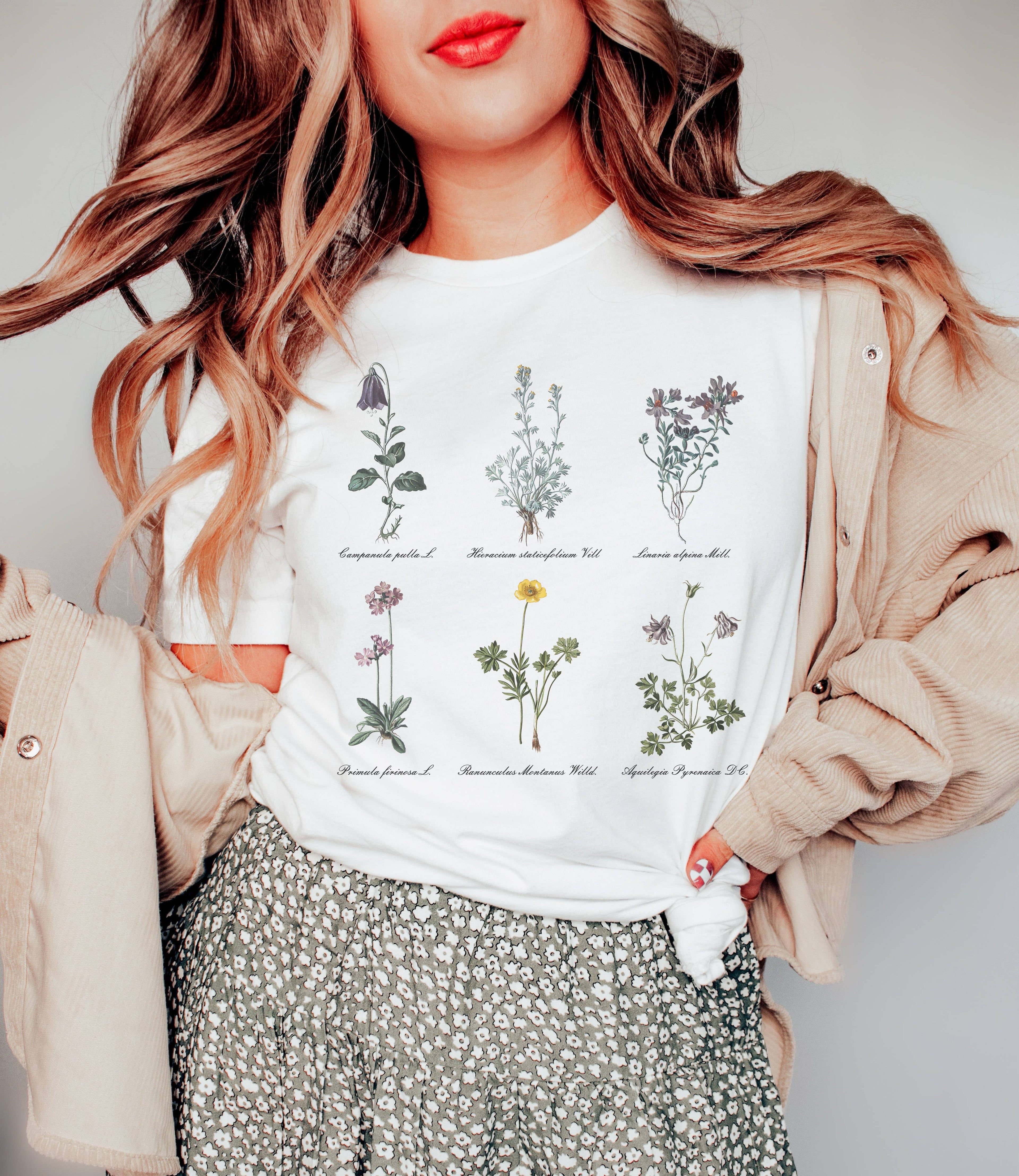 Dainty Wildflower Tee | Botanical Tshirt Hoodie, Sweatshirt | PodTeesHub.com