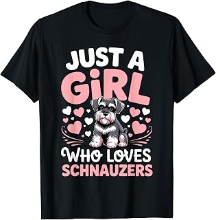 Best Schnauzer Art for Women Girls Kids Giant Mini Schnauzer T-Shirt