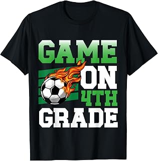 Funny Game On 4th Grade Soccer Player Back to School Kids T-Shirt