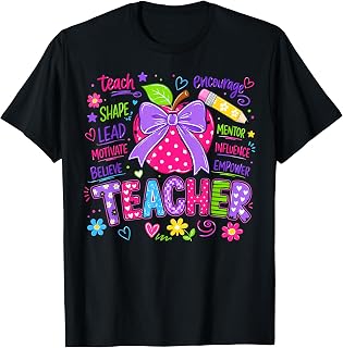 Happy First Day of School Teacher Tee Women Back to School T-Shirt