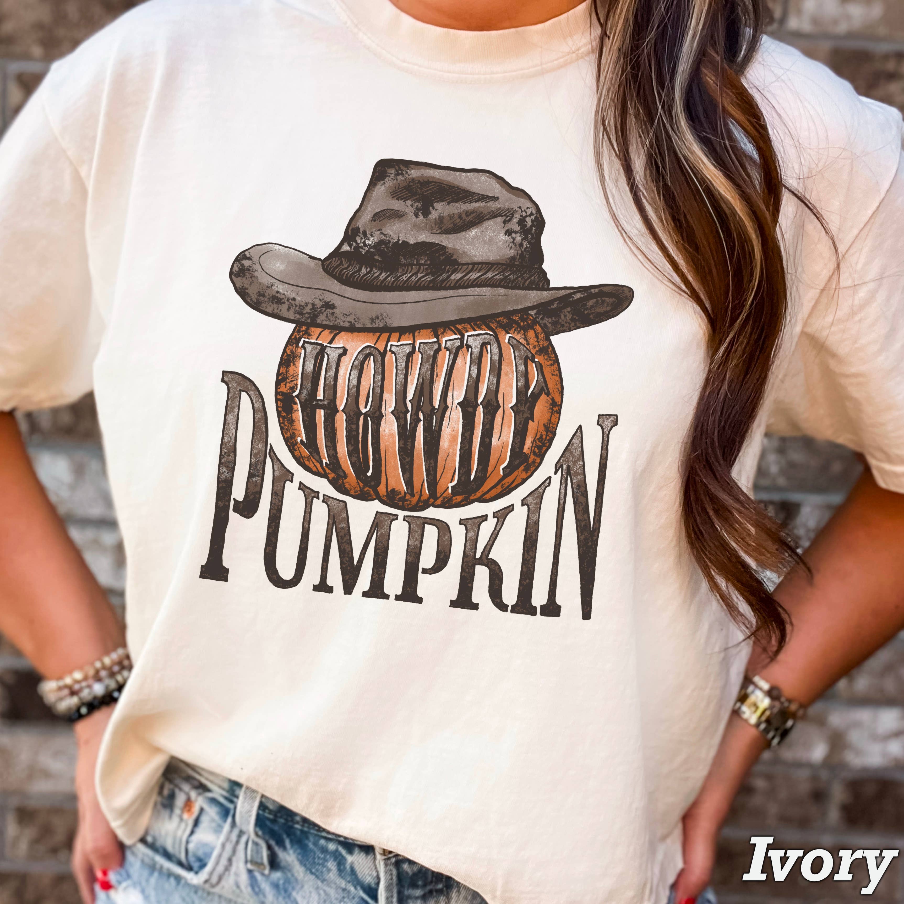 Howdy Pumpkin Fall 2025 Graphic Shirt | Comfort Color Hoodie, Sweatshirt | PodTeesHub.com