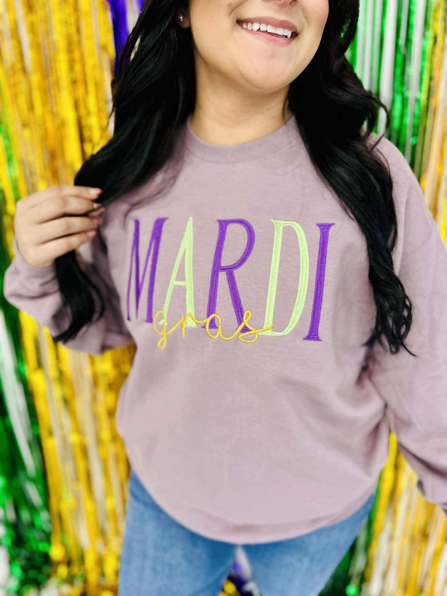 Mardi Gras Multi Font Embroidered Sweatshirt T-Shirts, Hoodie | PodTeesHub.com