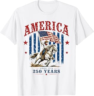 America 250th Anniversary Western Patriotic 4th of July T-Shirt