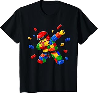 Kids Master Builder Ninja Building Blocks Brick Birthday Boy T-Shirt