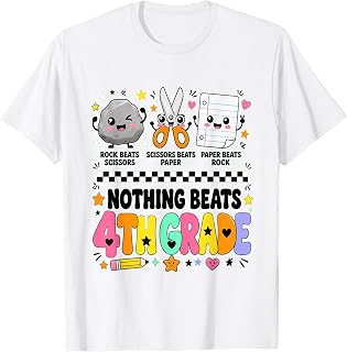 Back to School 4th Grade Rock Paper Scissors T-Shirt