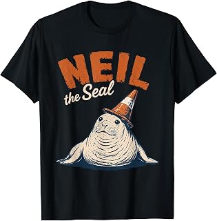 Neil The Seal Tasmania Funny Traffic Cone T-Shirt