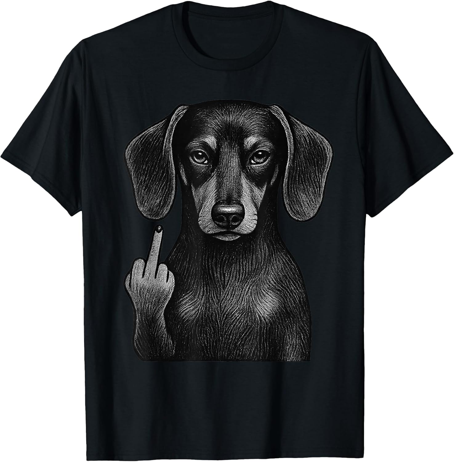 Dachshund Middle Finger Sarcastic Dog Lover T-Shirt