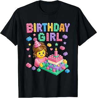 Building Blocks Bricks Birthday Party Girls Master Builders T-Shirt