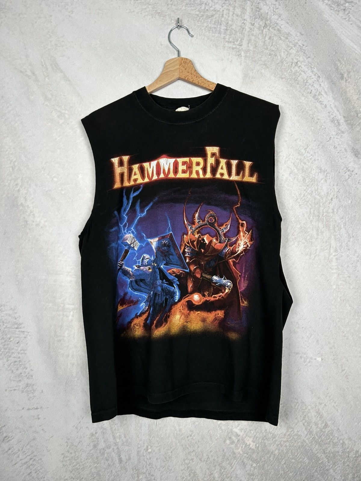 Band Tees Vintage Hammerfall Rock Band Tee Metal Print Boxy 90s Y2k Hoodie, Sweatshirt | PodTeesHub.com