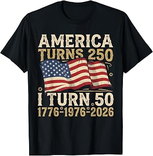 America Turns 250 I Turn 50 1976 Funny 50th Birthday T-Shirt