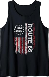 Historic U.S.A. Route 66 Highway Vintage America Road Sign Tank Top