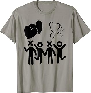 BFFs Best Friends Forever XOXO Hearts Stick Figures T-Shirt