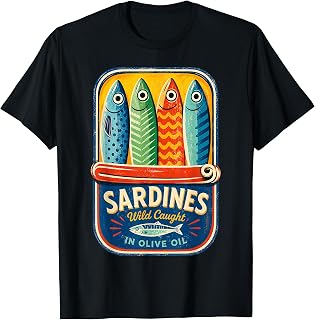 Sardines Tinned Fish Retro Graphic Summer for Men Women T-Shirt