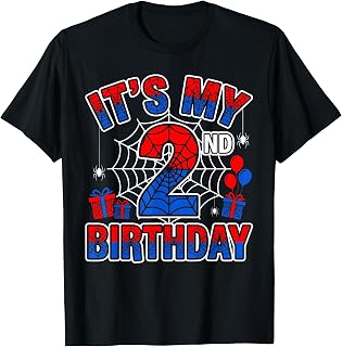 Its My 2nd Birthday Boy 2 Year Old Spider Web Birthday Party T-Shirt