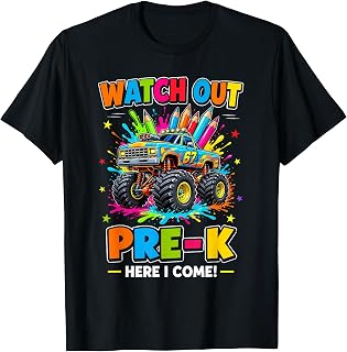 Watch Out Pre-K Here I Come Truck Back to School Boy Kids T-Shirt