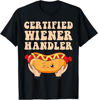 Certified Wiener Handler Funny BBQ Hotdog Grilling T-Shirt