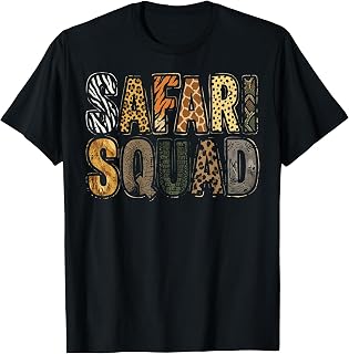 Safari Squad Animal Print Jungle Matching Men Women Kids T-Shirt