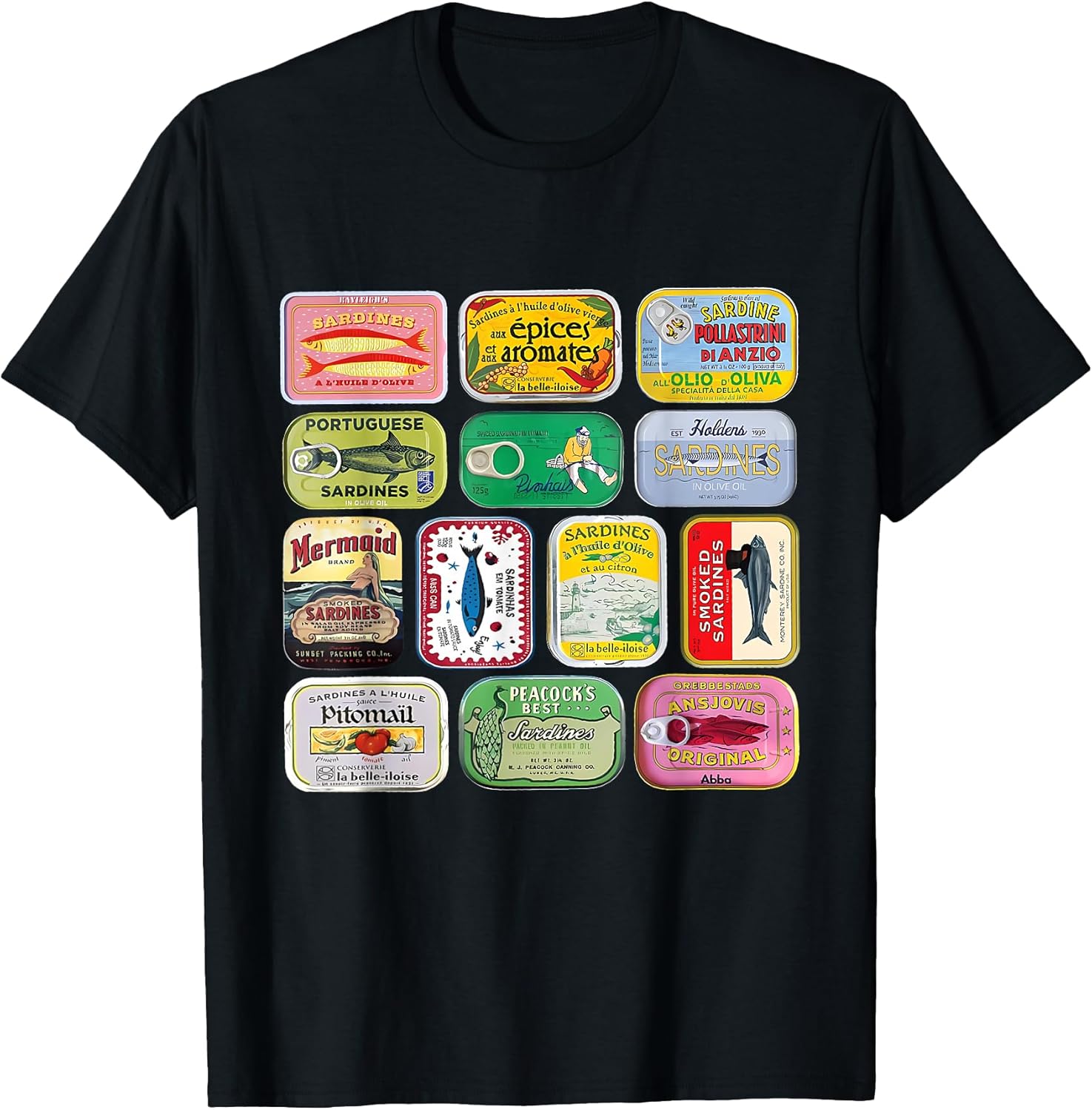 Sardine Fisherman Aesthetic Vintage Beach Coastal Sardine T-Shirt