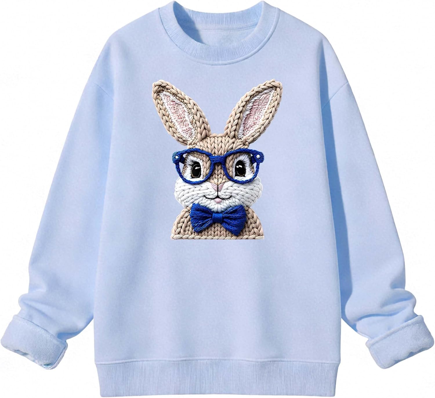 Retro Easter Bunny Sweatshirt, Funny Vintage Easter Bunny Sweater Hoodie Long Sleeve Cute Graphic Shirt For Women