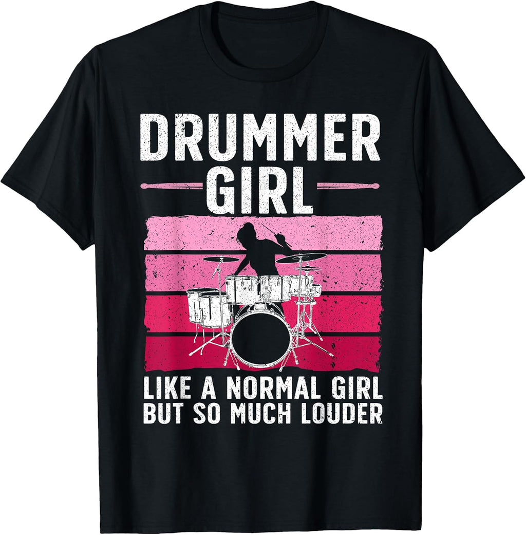 Best Drums for Girls Women Drummer Music Band Drum Musician T-Shirt
