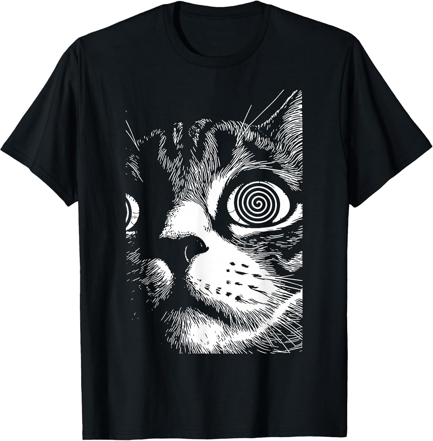 Psychedelic Cat Dark Aesthetic Crust Punk Grunge Cat Lover T-Shirt