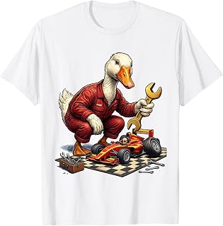 Silly Goose Race Car Pit Stop Graphic Tee T-Shirt