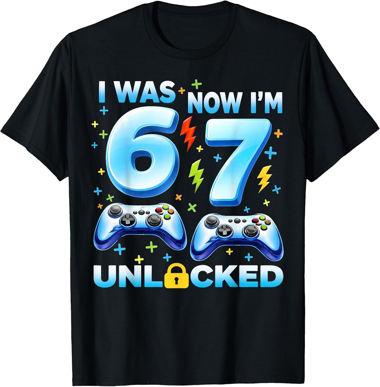 I was 6 Now I'm 7 Unlocked Gaming Boy Gifts for Boys Kids T-Shirt