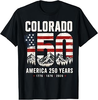 Retro Colorado 150 Years American Flag 4th of July America T-Shirt