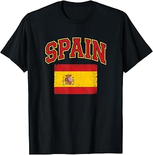 Spain Flag Spanish Men Women Kids Teen Boys Girls T-Shirt
