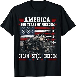 Big Boy 4014 250 Years of Freedom Steam Locomotive Train T-Shirt