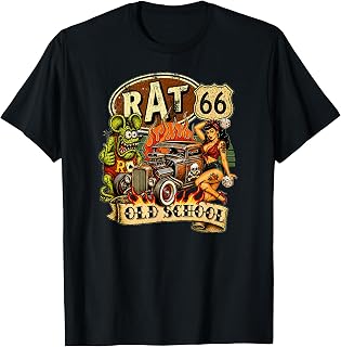 Rat Fink Pinup Girl Hot Rod Old School Highway 66 Retro USA T-Shirt