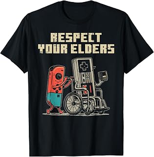 Gamer Controller Respect Your Elders Funny Men Boys Kids T-Shirt